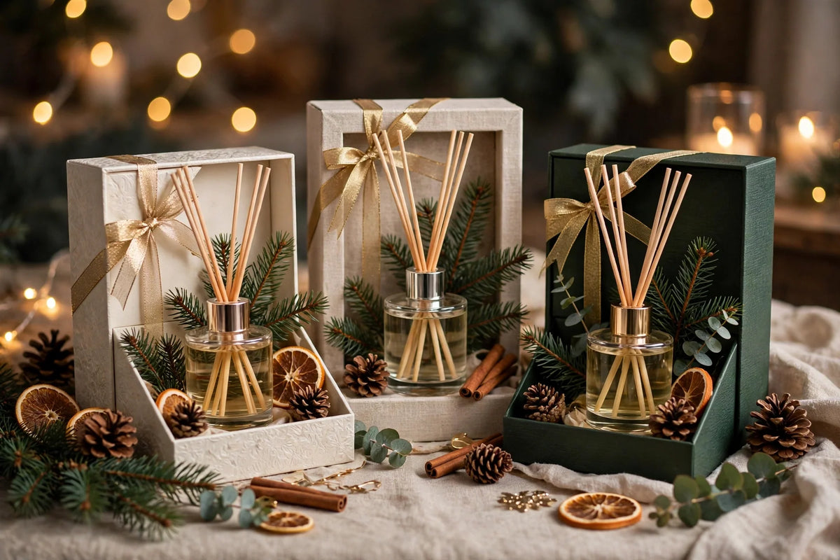 Three luxury reed diffuser gift sets at Christmas