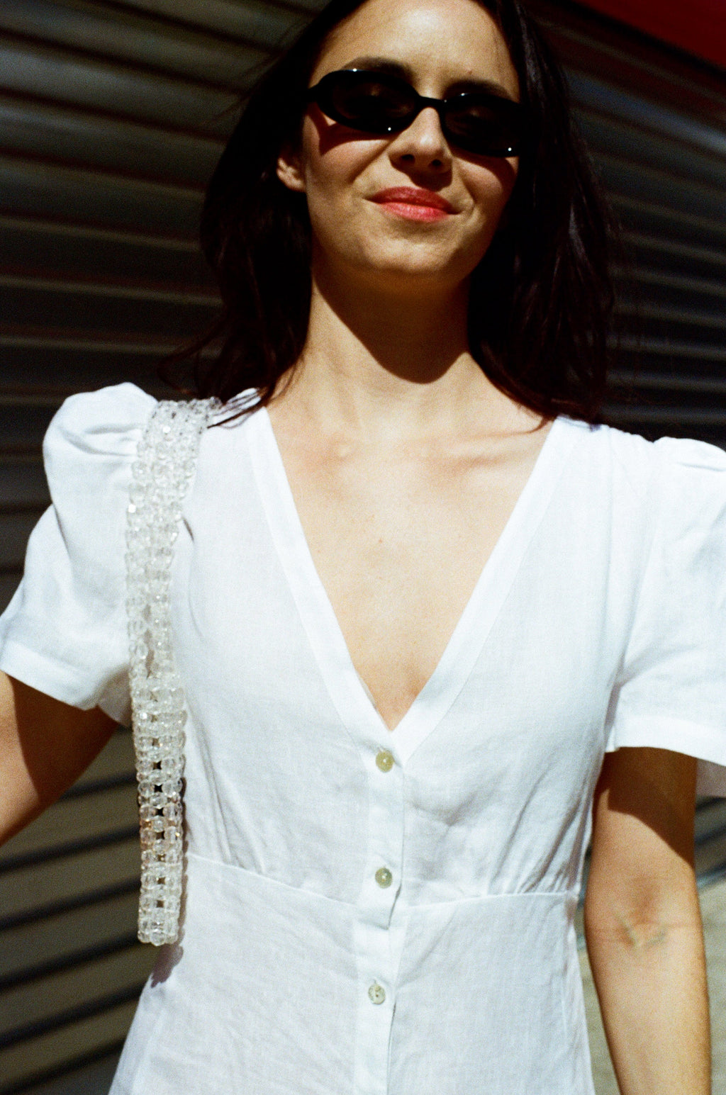 Daisy Linen Dress  - White