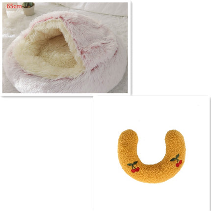 2 In 1 Dog And Cat Bed Pet Winter Bed Round Plush Warm Bed House Soft Long Plush Pets Bed Pet Products - 𝓢𝓱𝓸𝓹𝓵𝓮𝓬𝔂