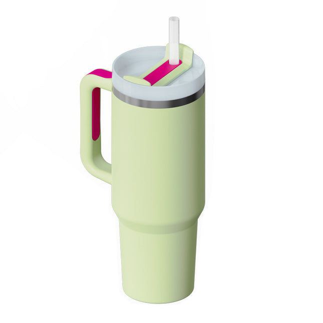 40 Oz Tumbler With Handle Straw Insulated, Stainless Steel Spill Proof Vacuum Coffee Cup Tumbler With Lid Tapered Mug Gifts For Valentine Lover Suitable For Car Gym Office Travel - 𝓢𝓱𝓸𝓹𝓵𝓮𝓬𝔂