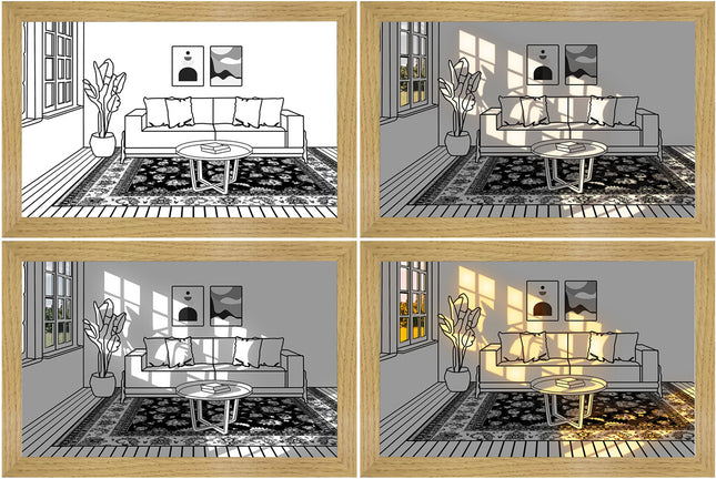 Illuminated Picture LED Decorative Light Painting Bedside Picture Style Creative Modern Simulate Sunshine Drawing Night Light Gift - 𝓢𝓱𝓸𝓹𝓵𝓮𝓬𝔂