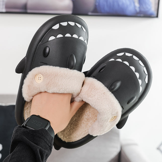 Winter Shark Shoes House Slippers With Button EVA Couple Slippers - 𝓢𝓱𝓸𝓹𝓵𝓮𝓬𝔂