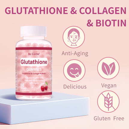 Glutathione Collagen Gummies  Cherry - 𝓢𝓱𝓸𝓹𝓵𝓮𝓬𝔂