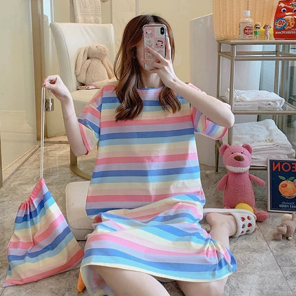 Nightdress Short Sleeve Ladies Summer Homewear Set - 𝓢𝓱𝓸𝓹𝓵𝓮𝓬𝔂