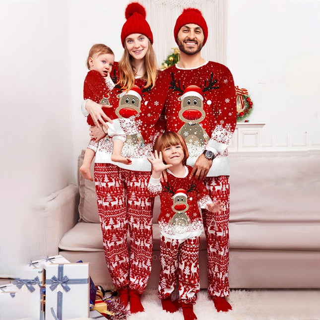 Christmas Print Long Sleeve Casual Parent-Child Suit - 𝓢𝓱𝓸𝓹𝓵𝓮𝓬𝔂