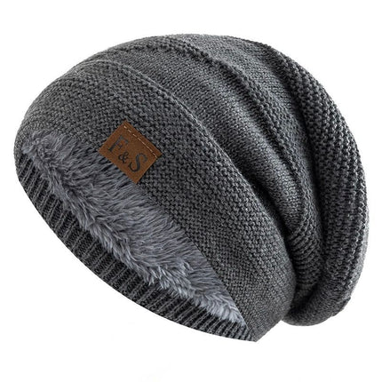Fleece-lined Pullover Keep Warm Knitted Cloth Label Woolen Cap - 𝓢𝓱𝓸𝓹𝓵𝓮𝓬𝔂