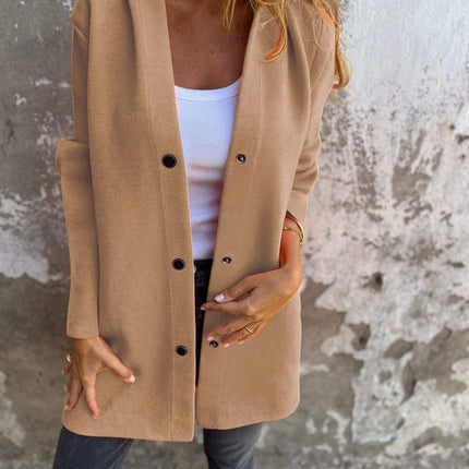 Casual Hooded Single-Breasted Cardigan Fashion Loose Solid Color Jacket Spring And Autumn Women's Clothing - 𝓢𝓱𝓸𝓹𝓵𝓮𝓬𝔂