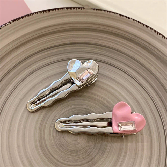 White Love Crystal Duckbill Clip Female Temperament - 𝓢𝓱𝓸𝓹𝓵𝓮𝓬𝔂