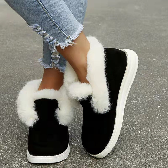 Snow Boots Warm Winter Shoes Plush Fur Ankle Boots Women - 𝓢𝓱𝓸𝓹𝓵𝓮𝓬𝔂