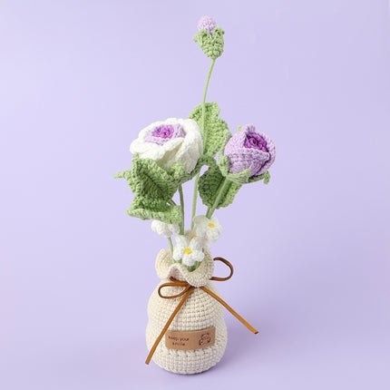 Finished Handmade Wool Woven Home Decoration Tulip Potted Plant - 𝓢𝓱𝓸𝓹𝓵𝓮𝓬𝔂