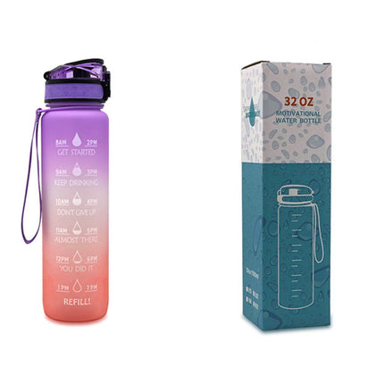 1L Tritan Water Bottle With Time Marker Bounce Cover Motivational Water Bottle Cycling Leakproof Cup For Sports Fitness Bottles - 𝓢𝓱𝓸𝓹𝓵𝓮𝓬𝔂