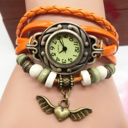 Vintage casual flying heart pendant bracelet belt watch - 𝓢𝓱𝓸𝓹𝓵𝓮𝓬𝔂