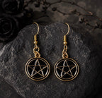 Black and Gold Gothic Halloween Dangle Drop Earrings