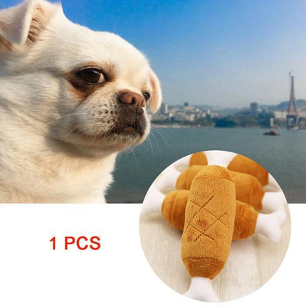 Plush double bone chicken leg molars sounding toy - 𝓢𝓱𝓸𝓹𝓵𝓮𝓬𝔂