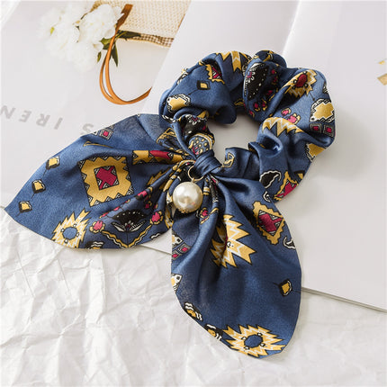 Pearl Pendant Large Intestine Ring Hair Band Women's Hair Knot Knotted Big Bow Hair Rope - 𝓢𝓱𝓸𝓹𝓵𝓮𝓬𝔂
