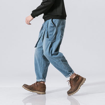 New Fashion Punk Stretch Bike Denim Jeans Street Skate HIP HOP Style Loose Trousers - 𝓢𝓱𝓸𝓹𝓵𝓮𝓬𝔂