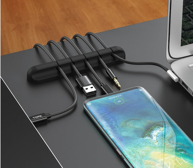 Silicone USB Cable Winder Desktop Cable Organizer Management Multipurpose Clips Cables Protector For Wired Headphones - 𝓢𝓱𝓸𝓹𝓵𝓮𝓬𝔂