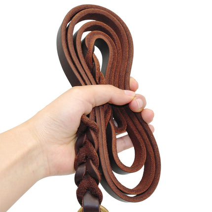 The first layer of leather dog leashes in the large dog chain demu training rope horse dog Golden Retriever dog rope - 𝓢𝓱𝓸𝓹𝓵𝓮𝓬𝔂