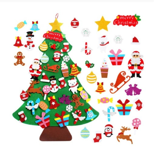 DIY Felt Christmas Tree New Year Toddler Kids Handmade Gift Toys Door Wall Hanging Ornaments Holiday Party Home Decor Set - 𝓢𝓱𝓸𝓹𝓵𝓮𝓬𝔂