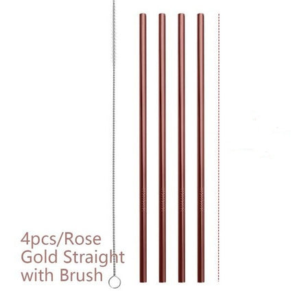 Colourful Reusable Stainless Steel Straws - 𝓢𝓱𝓸𝓹𝓵𝓮𝓬𝔂
