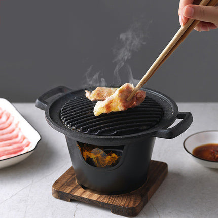 Mini BBQ Grill Alcohol Stove Home Smokeless Barbecue Grill Outdoor BBQ Plate Roasting Meat Tools - 𝓢𝓱𝓸𝓹𝓵𝓮𝓬𝔂