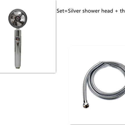 Shower Head Water Saving Flow 360 Degrees Rotating With Small Fan ABS Rain High Pressure Spray Nozzle Bathroom Accessories - 𝓢𝓱𝓸𝓹𝓵𝓮𝓬𝔂
