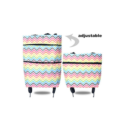 2 in 1 Foldable Shopping Cart with Wheels Premium Oxford Fabric Multifunction Shopping Bag Organizer High Capacity - 𝓢𝓱𝓸𝓹𝓵𝓮𝓬𝔂