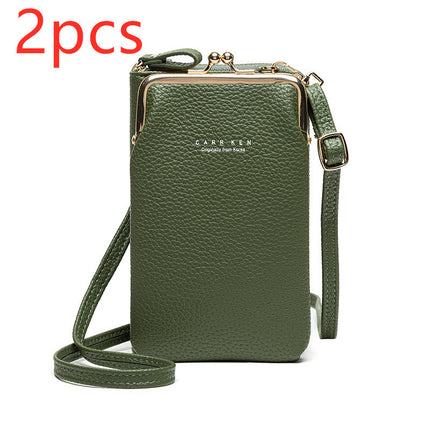 Fashion Lychee Pattern Solid Color Diagonal Shoulder Bag - 𝓢𝓱𝓸𝓹𝓵𝓮𝓬𝔂
