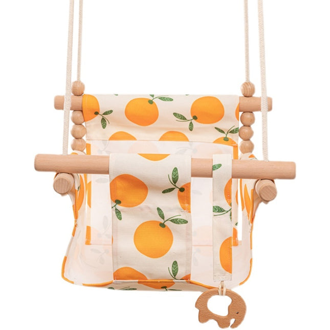 Cotton Canvas Baby Swing Chair Hanging Swing Indoor Outdoor Safety Baby Children's Toy Wooden Seat With Cushion Baby Room Decor - 𝓢𝓱𝓸𝓹𝓵𝓮𝓬𝔂