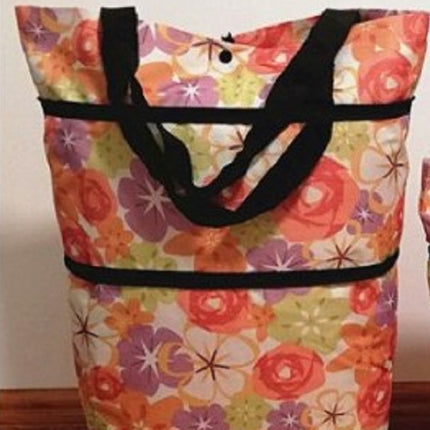 2 in 1 Foldable Shopping Cart with Wheels Premium Oxford Fabric Multifunction Shopping Bag Organizer High Capacity - 𝓢𝓱𝓸𝓹𝓵𝓮𝓬𝔂