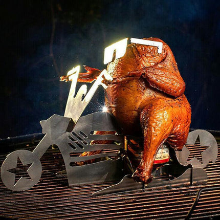 Chicken Stand Beer Funny American Motorcycle BBQ Steel Rack Tools Funny Roast Chicken Rack Grilling Roast Rack - 𝓢𝓱𝓸𝓹𝓵𝓮𝓬𝔂