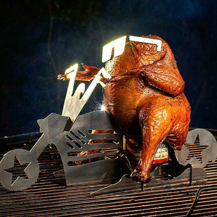 Chicken Stand Beer Funny American Motorcycle BBQ Steel Rack Tools Funny Roast Chicken Rack Grilling Roast Rack - 𝓢𝓱𝓸𝓹𝓵𝓮𝓬𝔂