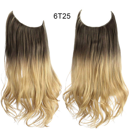 Wig Female Fish Line Type Long Curly Hair Chemical Fiber Extension Piece Matte High Temperature Silk Fish Silk Thread Wig Piece - 𝓢𝓱𝓸𝓹𝓵𝓮𝓬𝔂