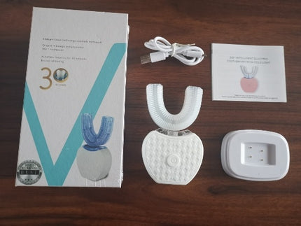 360 Degrees Intelligent Automatic Electric  Toothbrush Waterproof U Type Tooth Brush Whitening Blue Light USB Charging - 𝓢𝓱𝓸𝓹𝓵𝓮𝓬𝔂