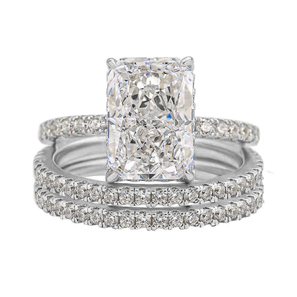 S925 Sterling Silver Super Shiny Ice Flower Cut Zircon Ring Suit - 𝓢𝓱𝓸𝓹𝓵𝓮𝓬𝔂