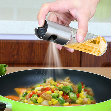 BBQ Healthy Kitchen Cooking Oil Vinegar Spray Bottle Push Type Oil Spray BottlePump Oil Tank Leakproof BBQ Sprayer BBQ Tools Kitchen Gadgets - 𝓢𝓱𝓸𝓹𝓵𝓮𝓬𝔂