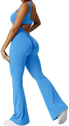 Women Sleeveless Flare Jumpsuits Fitness Yoga Long Pants - 𝓢𝓱𝓸𝓹𝓵𝓮𝓬𝔂