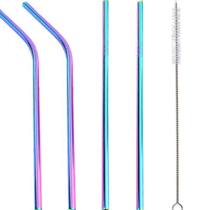 Colourful Reusable Stainless Steel Straws - 𝓢𝓱𝓸𝓹𝓵𝓮𝓬𝔂