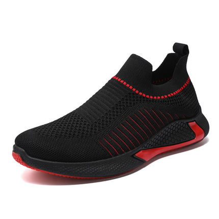 Fashion Mesh Sock Shoes With Striped Design Men Outdoor Breathable Slip-on Sneakers Csuale Lightweight Running Sports Shoes - 𝓢𝓱𝓸𝓹𝓵𝓮𝓬𝔂