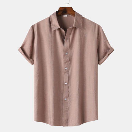 Teenagers Solid Color Short-sleeved Lapel Shirt Top - 𝓢𝓱𝓸𝓹𝓵𝓮𝓬𝔂