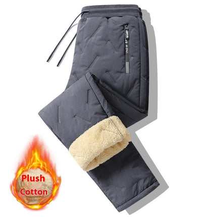 Winter Sweatwear Men Plush Thick Fleece Sweatpant Lambswool Thermal Trousers Casual Pants Waterproof Windproof Warm Cotton Pants - 𝓢𝓱𝓸𝓹𝓵𝓮𝓬𝔂