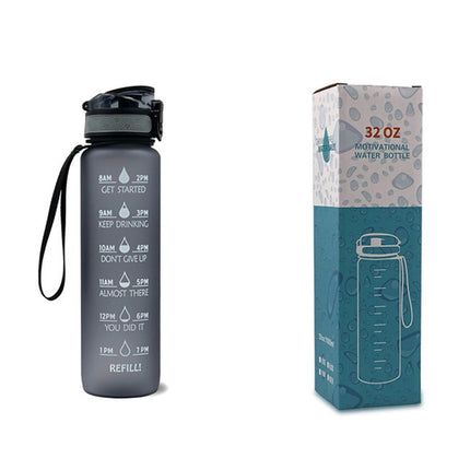 1L Tritan Water Bottle With Time Marker Bounce Cover Motivational Water Bottle Cycling Leakproof Cup For Sports Fitness Bottles - 𝓢𝓱𝓸𝓹𝓵𝓮𝓬𝔂