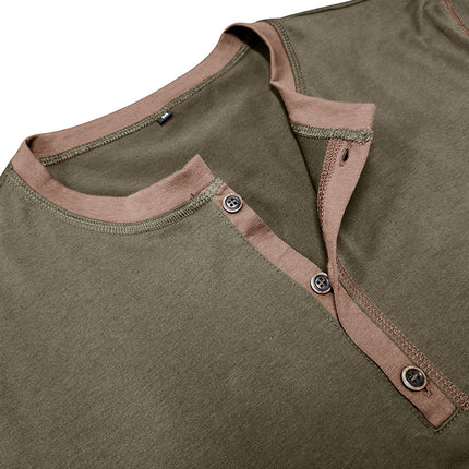 Fashion Short-sleeved Polo Shirt Summer Button V-neck T-shirt Tops Mens Clothing - 𝓢𝓱𝓸𝓹𝓵𝓮𝓬𝔂