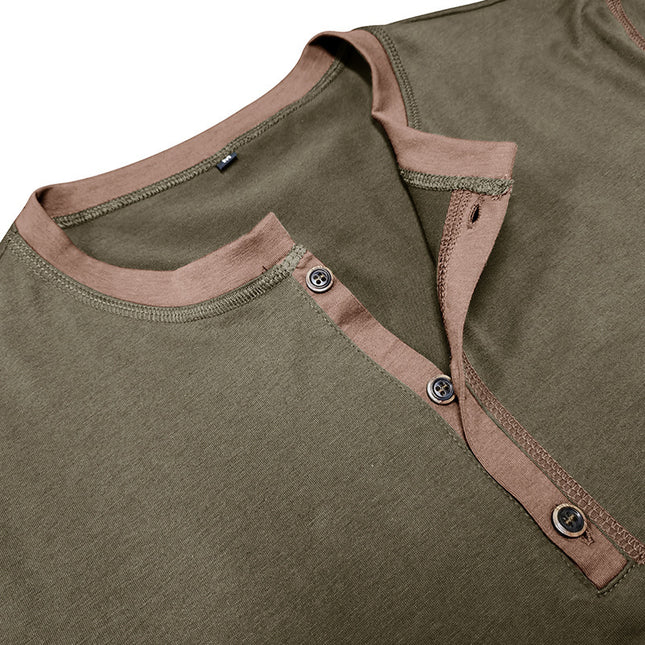 Fashion Short-sleeved Polo Shirt Summer Button V-neck T-shirt Tops Mens Clothing - 𝓢𝓱𝓸𝓹𝓵𝓮𝓬𝔂