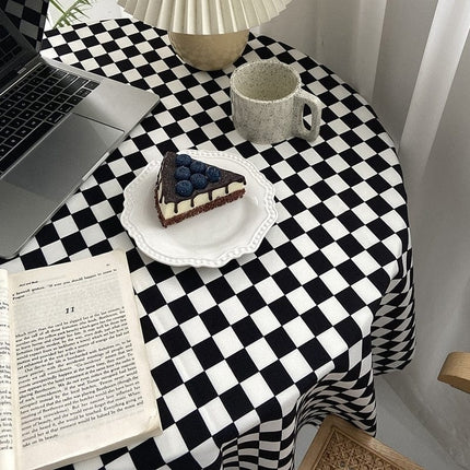 Yellow Checkered Contrast Color Tablecloth - 𝓢𝓱𝓸𝓹𝓵𝓮𝓬𝔂