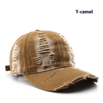 Retro Pure Color Washed Hole Light Board Baseball Cap - 𝓢𝓱𝓸𝓹𝓵𝓮𝓬𝔂