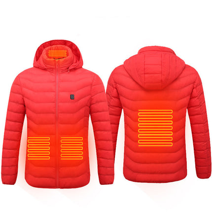 Men Heated Puffer Jacket Electric Heating Coat Insulated Hood Windbreaker - 𝓢𝓱𝓸𝓹𝓵𝓮𝓬𝔂