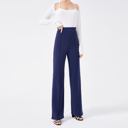 Solid Color Casual Pants Slim, High-waisted Bell Bottoms - 𝓢𝓱𝓸𝓹𝓵𝓮𝓬𝔂