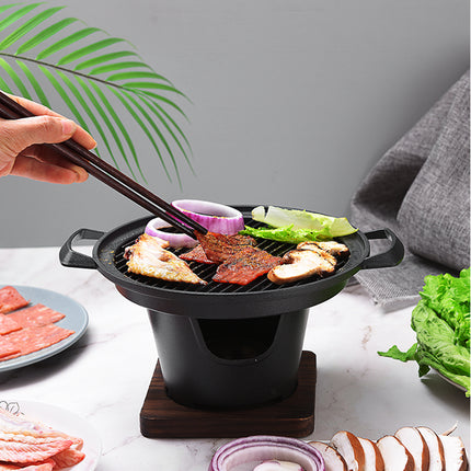 Mini BBQ Grill Alcohol Stove Home Smokeless Barbecue Grill Outdoor BBQ Plate Roasting Meat Tools - 𝓢𝓱𝓸𝓹𝓵𝓮𝓬𝔂