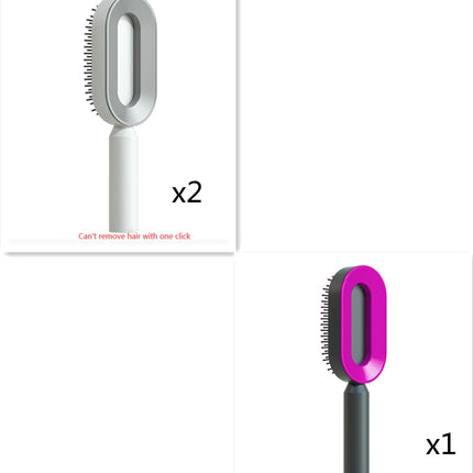 Self Cleaning Hair Brush For Women One-key Cleaning Hair Loss Airbag Massage Scalp Comb Anti-Static Hairbrush - 𝓢𝓱𝓸𝓹𝓵𝓮𝓬𝔂